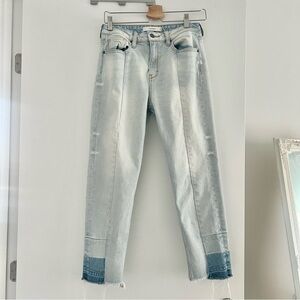 HIDDEN JEANS Light Wash Patchwork Jeans Size 27